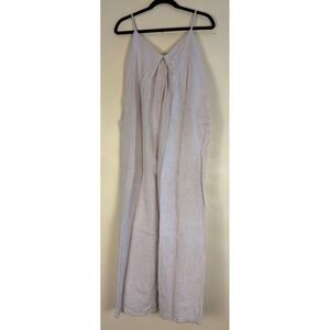 NAKED WARDROBE Wide Leg Jumpsuit Spaghetti Strap Women Size Medium Beige Cream